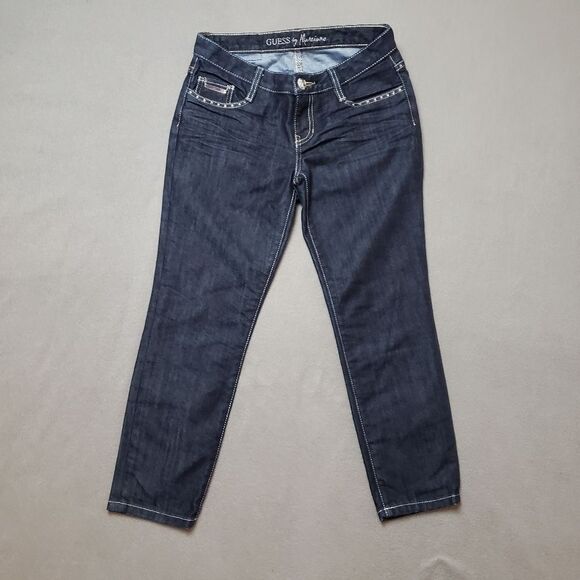 Guess By Marciano Skinny Jean Dark Wash Denim Cropped - Picture 2 of 16